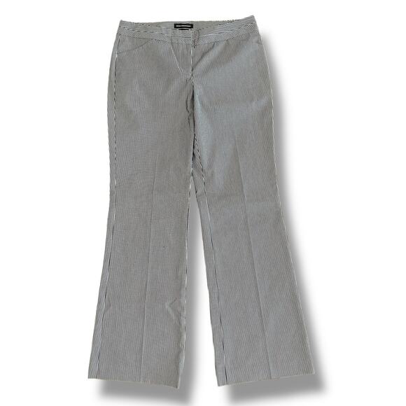 Express Design Studio The Editor Pinstripe Dress Pants Black White Size 6 Womens - Picture 1 of 11